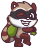 Смайлик «21» из набора «vkRaccoon» смайлик